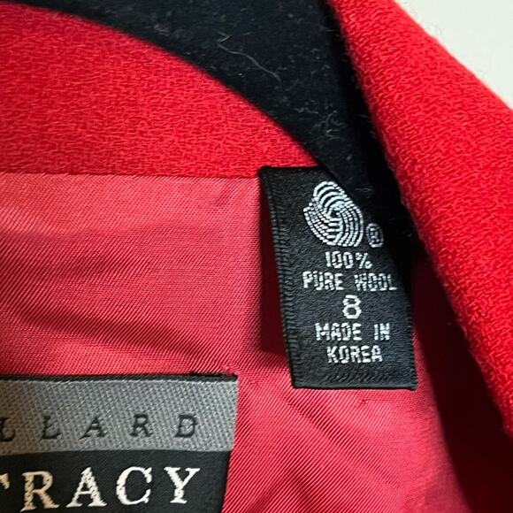 VINTAGE red wool double breasted gold button blazer size 8 preppy old money - Picture 5 of 6